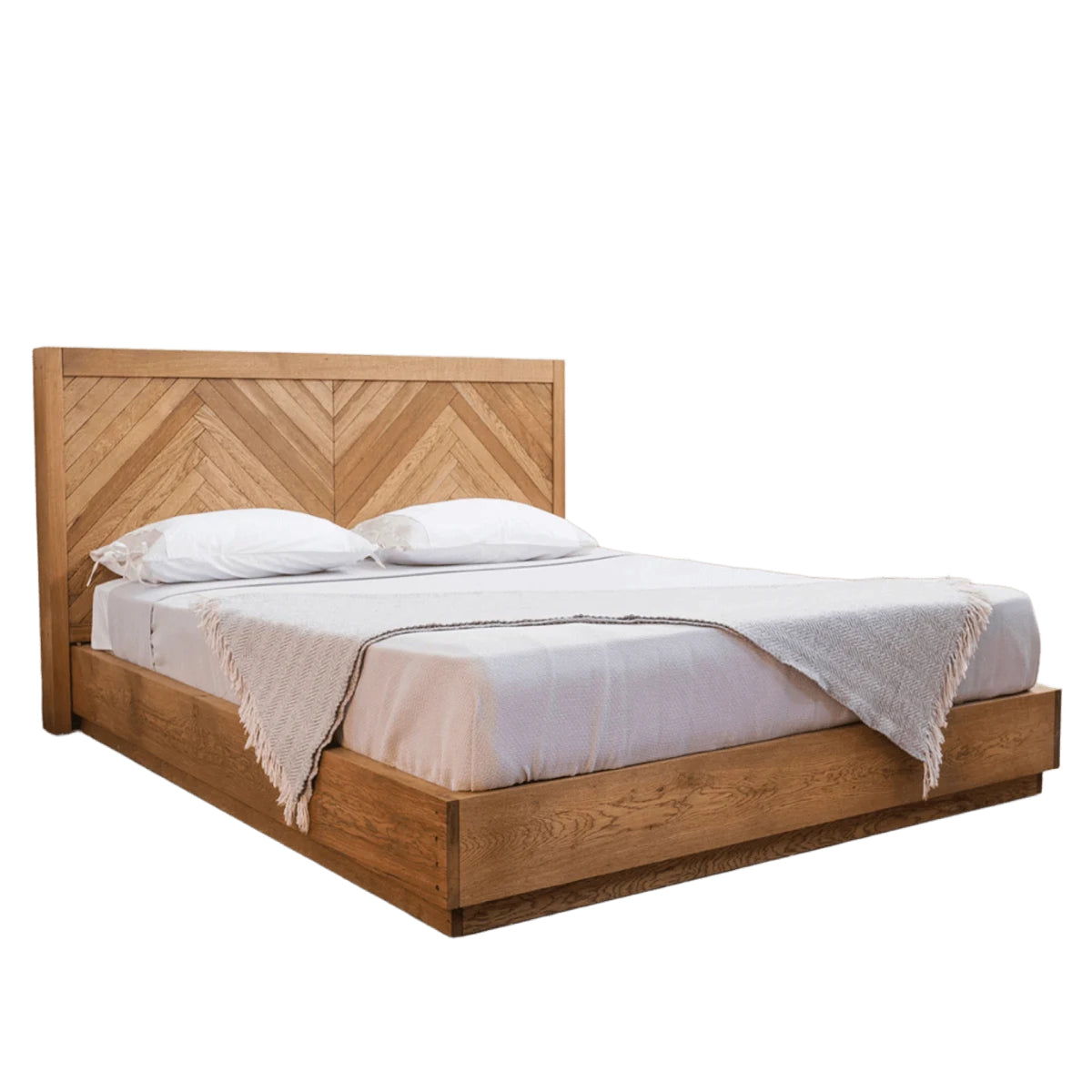 HERRINGBONE Masif Meşe Yatak
