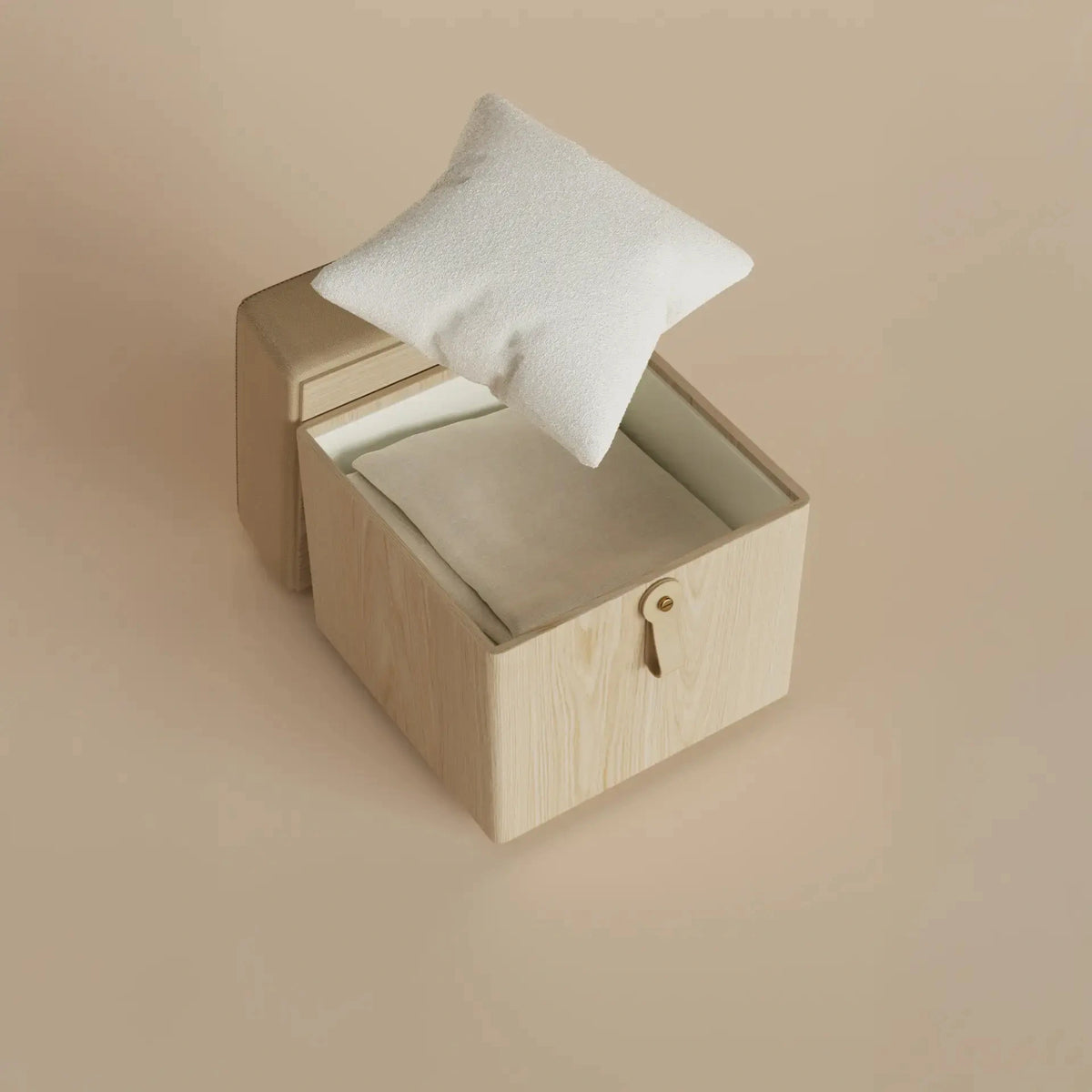 SALON TRIO Ahşap Puf, Meşe
