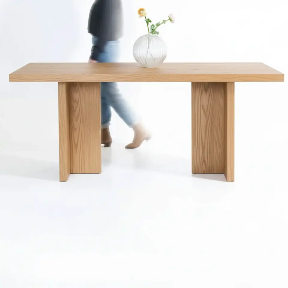 Solid Oak Table – BEAM Series Rectangular Table