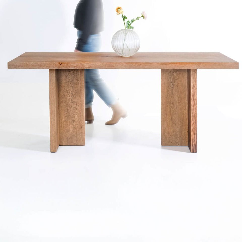 Solid Oak Table – BEAM Series Rectangular Table