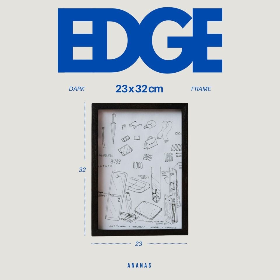 Masif Ahşap Çerçeve – EDGE Serisi Black - 23x32 CM