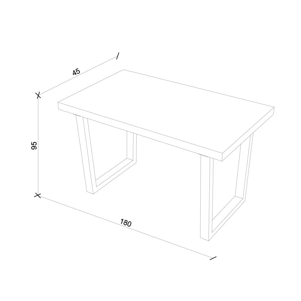 Endüstriyel Masif Meşe Masa – NEO Serisi