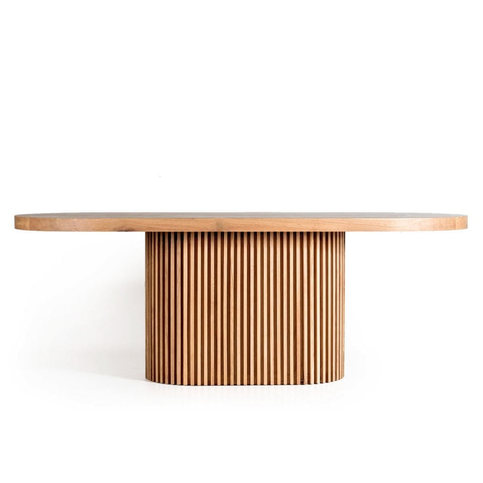 Solid Oak Table with Oval Top – DOCIA Series