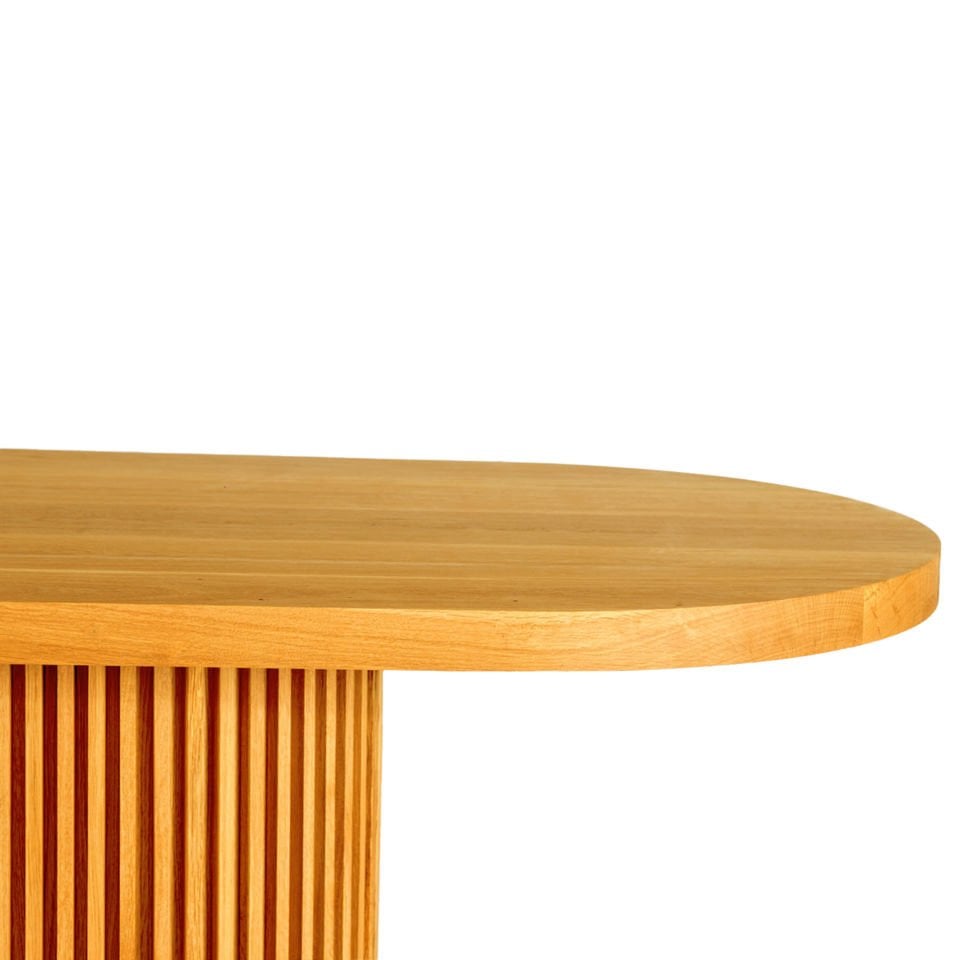 Solid Oak Table with Oval Top – DOCIA Series Honey