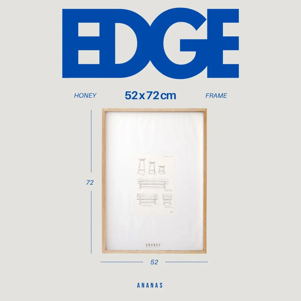 Masif Ahşap Çerçeve – EDGE Serisi Honey - 52x72 CM
