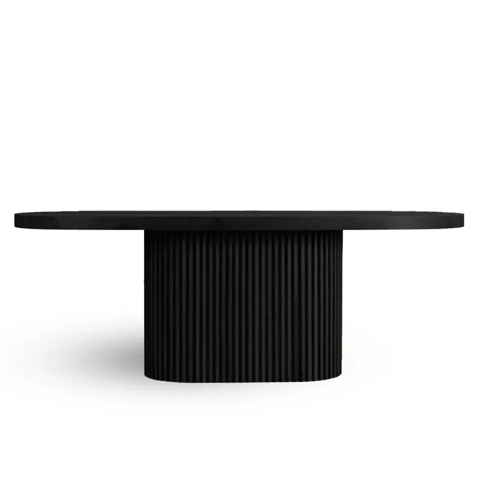 Solid Oak Table with Oval Top – DOCIA Series Dark
