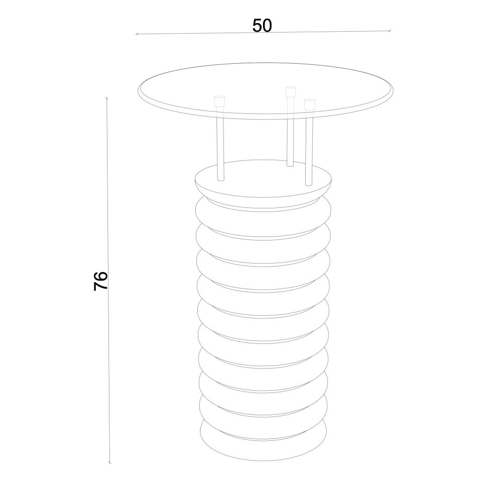 Yuvarlak Cam, Sedir Yan/Orta Sehpa – SOFRA Serisi