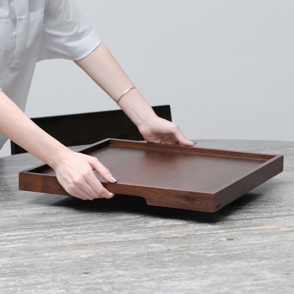 Solid Walnut Presentation Tray – EDGE Series, Square