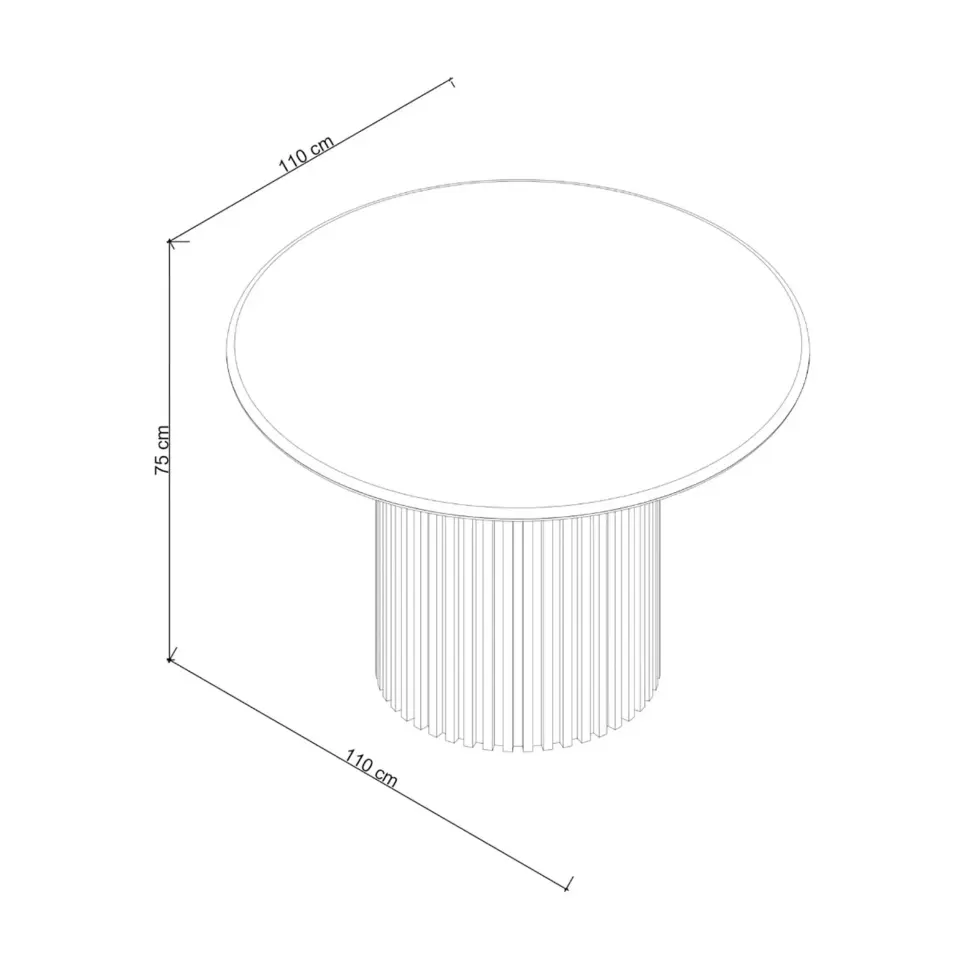 Travertine Round Table – DOCIA Series Honey