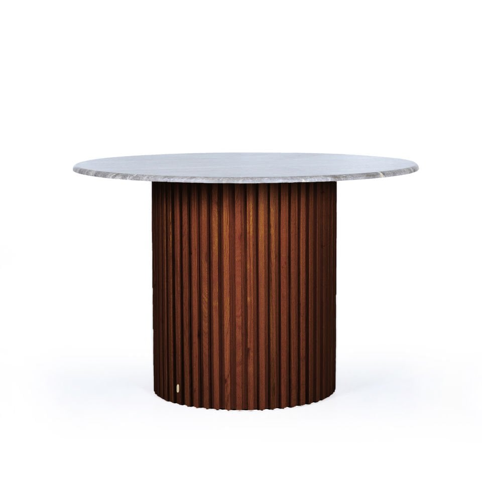 Travertine Round Table – DOCIA Series Forest