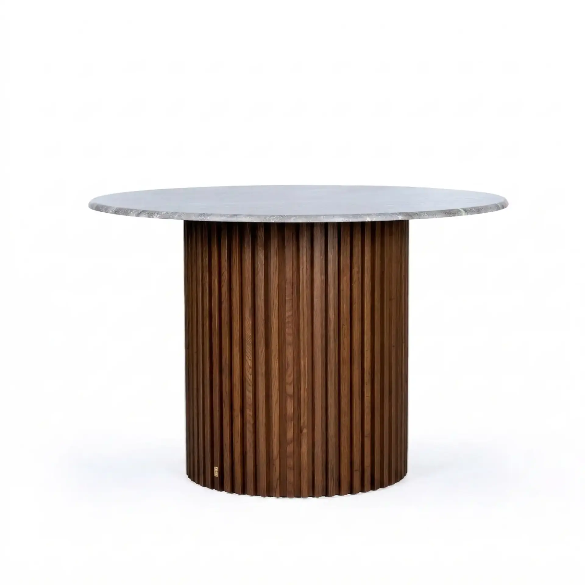 Masif Ahşap Yuvarlak Masa, Traverten - DOCIA Serisi Forest