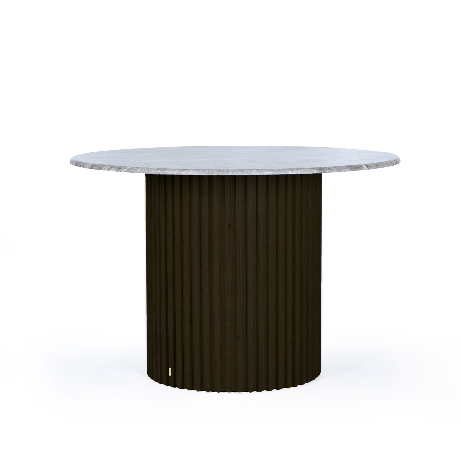 Travertine Round Table – DOCIA Series Dark