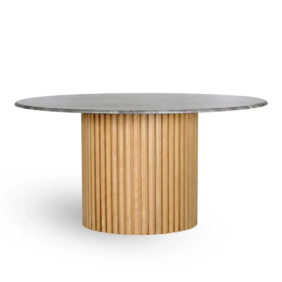 Travertine Large Round Table – DOCIA Series Raw