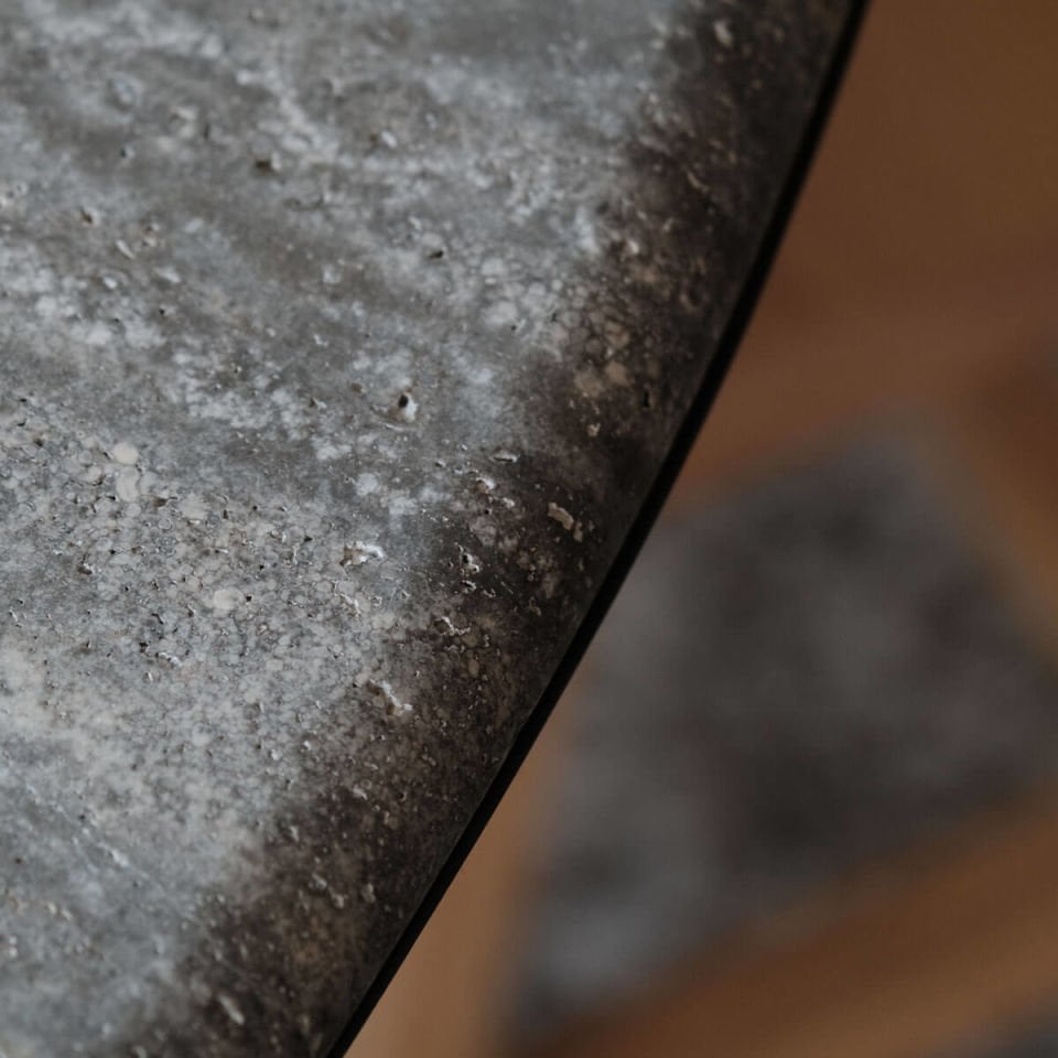 Travertine Large Round Table – DOCIA Series Raw