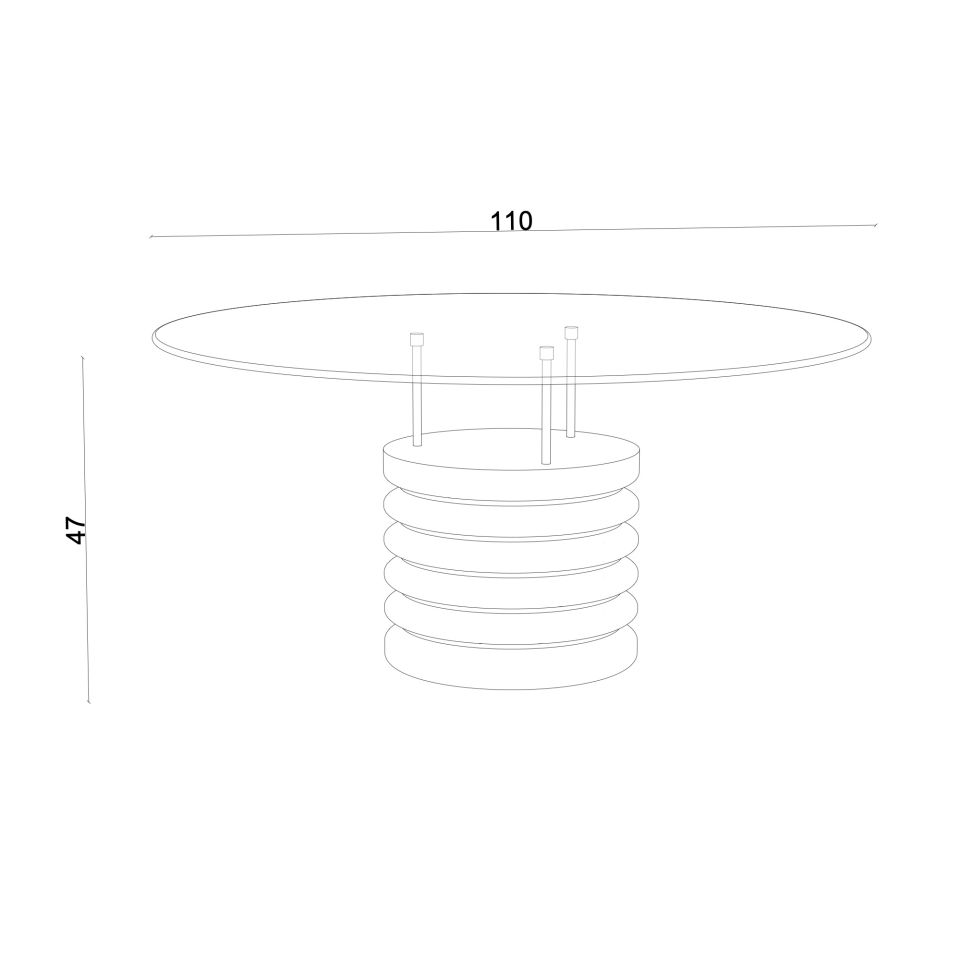 Yuvarlak Cam, Sedir Kısa Yan Sehpa – SOFRA Serisi