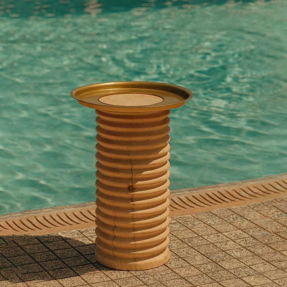 Gold Color Cedar Side Table – SOFRA Series