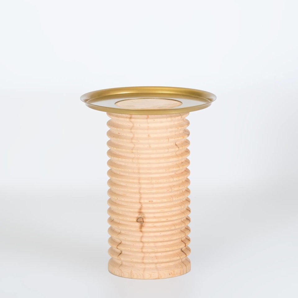Gold Color Cedar Side Table – SOFRA Series