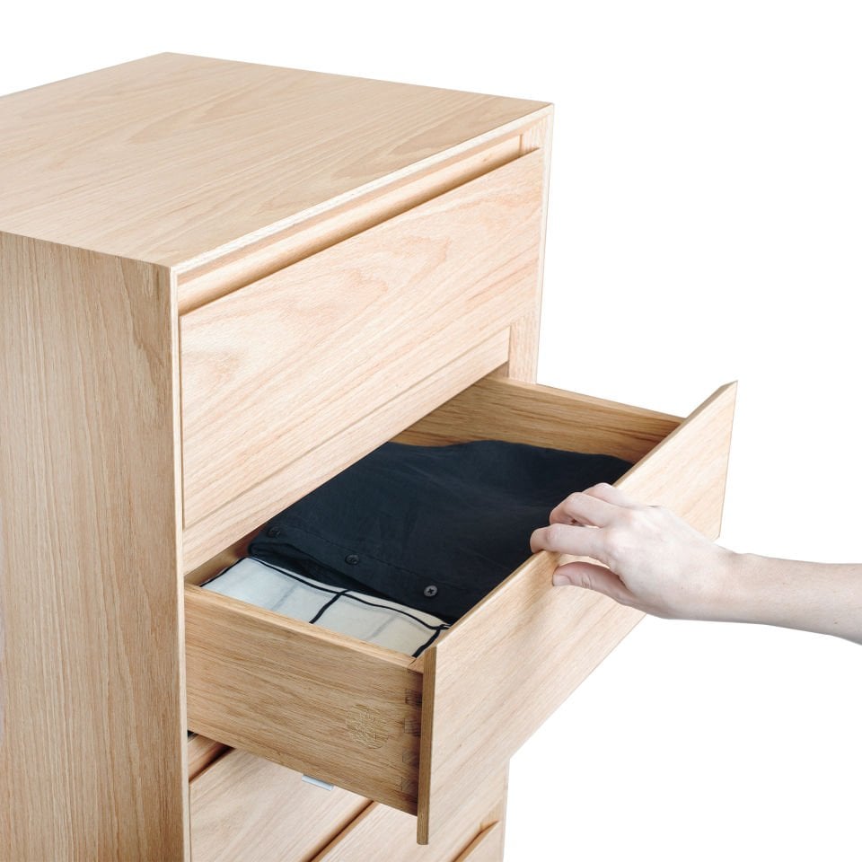 Solid Oak Long Dresser – BEAM Series Raw