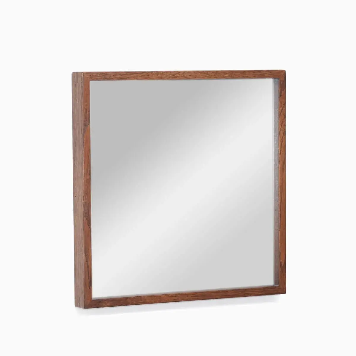 Masif Meşe Duvar Aynası - EDGE Serisi Forest - 40x40 CM