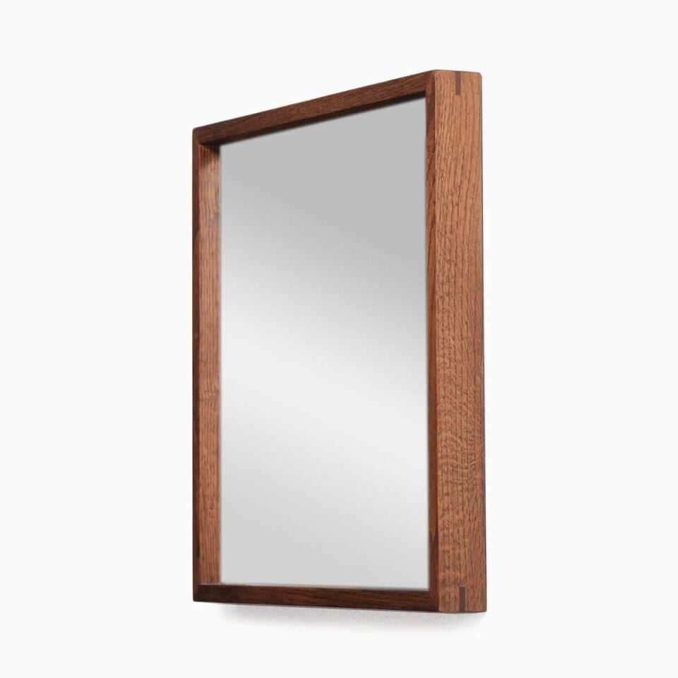 Masif Meşe Duvar Aynası - EDGE Serisi Forest - 40x40 CM