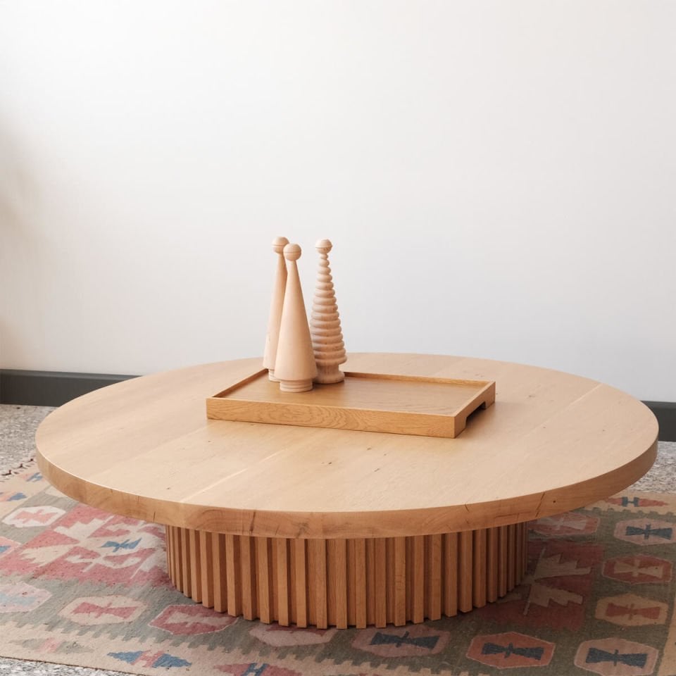 Solid Wood Round Side/Center Table – DOCIA Series