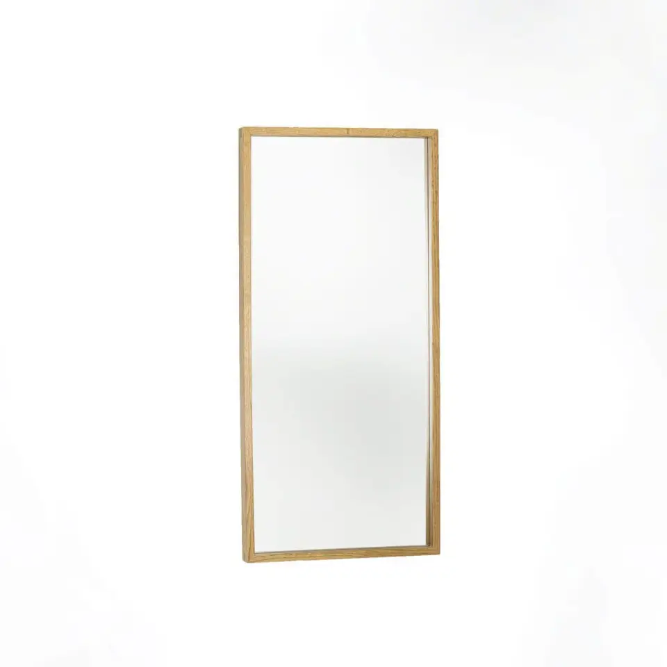 Masif Meşe Duvar Aynası - EDGE Serisi Honey - 40x85 CM