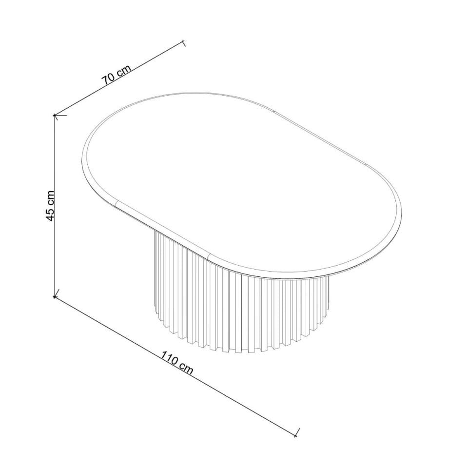 Masif Ahşap Orta Sehpa, Traverten - DOCIA Serisi
