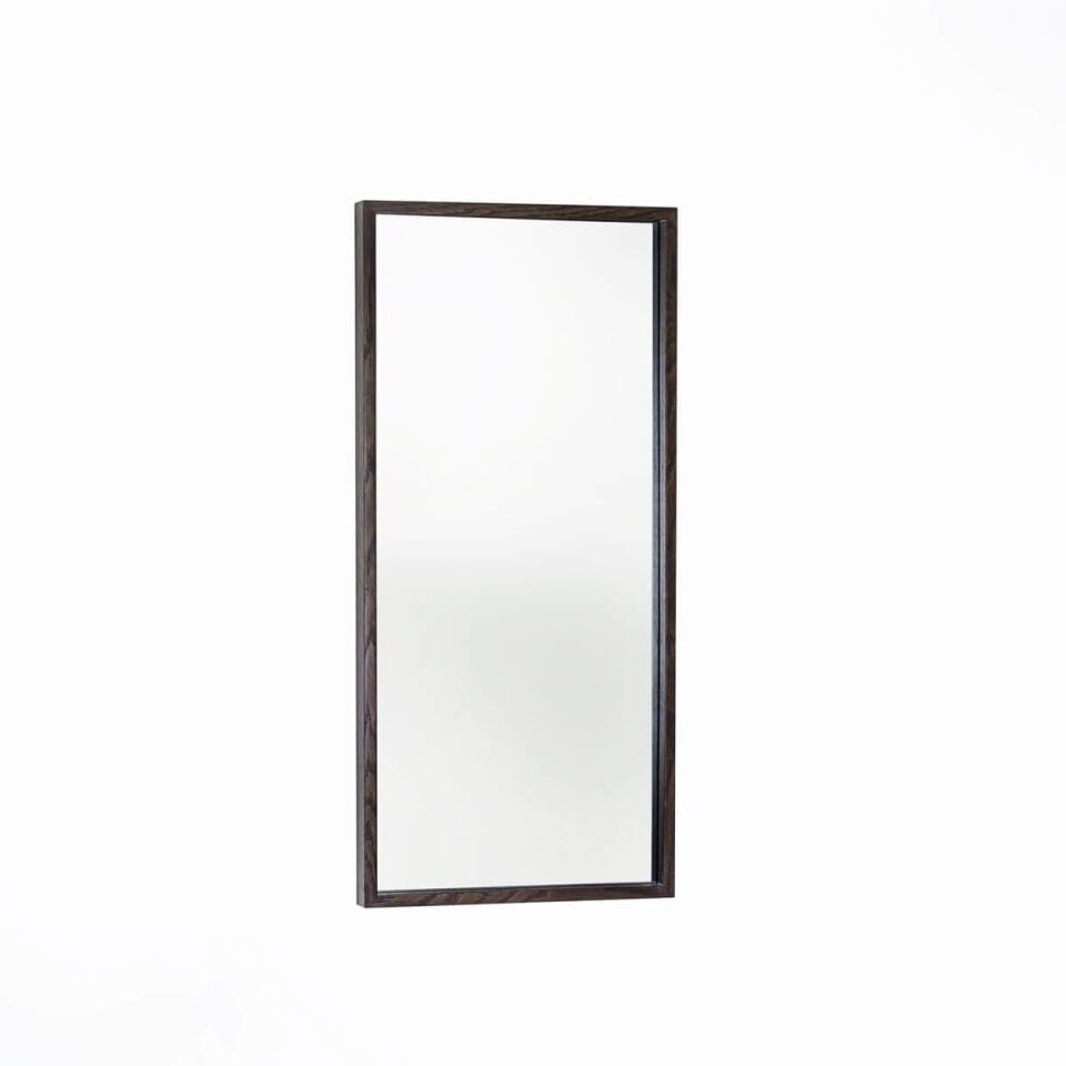 Masif Meşe Duvar Aynası - EDGE Serisi Black - 40x85 CM