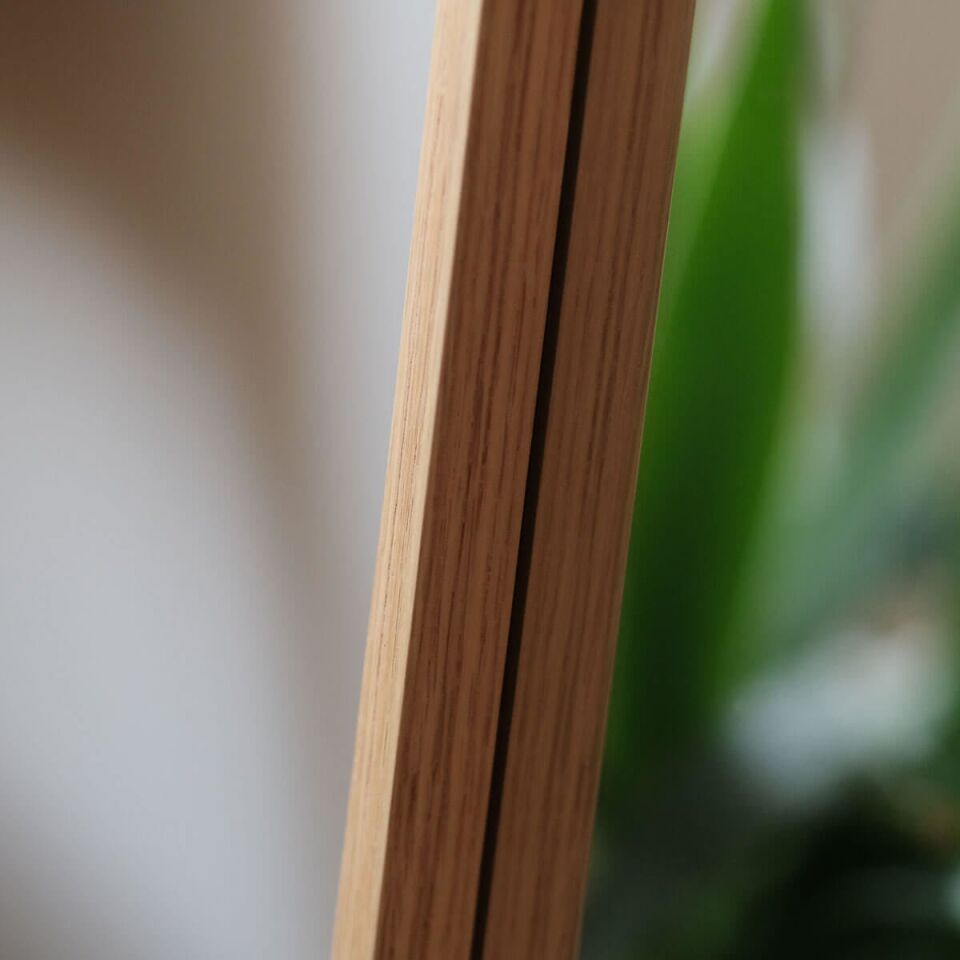 Masif Meşe Duvar Aynası - EDGE Serisi Raw - 40x130 CM