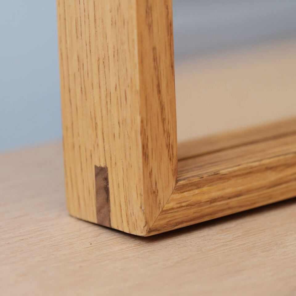 Masif Meşe Duvar Aynası - EDGE Serisi Honey - 40x130 CM