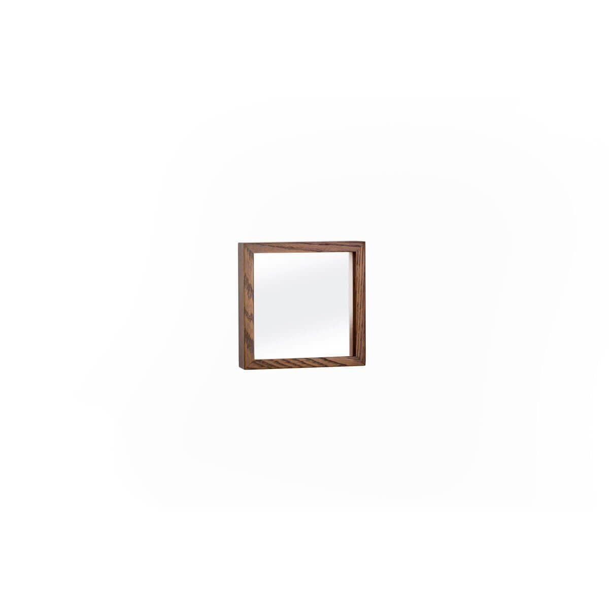 Masif Meşe Duvar Aynası - EDGE Serisi Forest - 17.5x17.5 CM