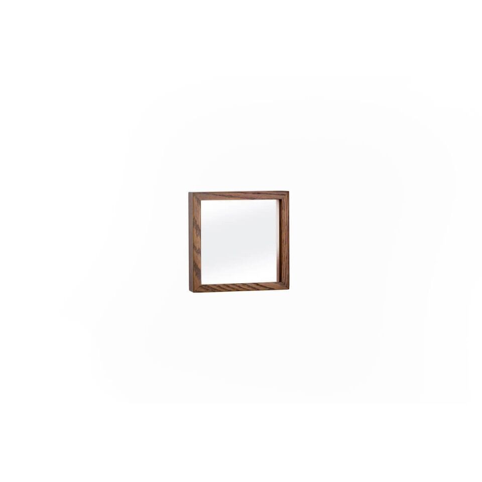 Masif Meşe Duvar Aynası - EDGE Serisi Forest - 17.5x17.5 CM