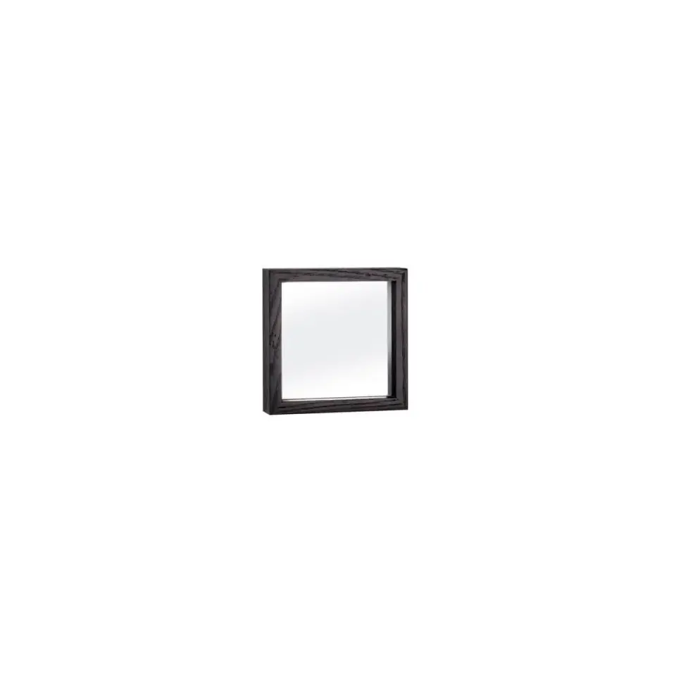 Masif Meşe Duvar Aynası - EDGE Serisi Black - 17.5x17.5 CM