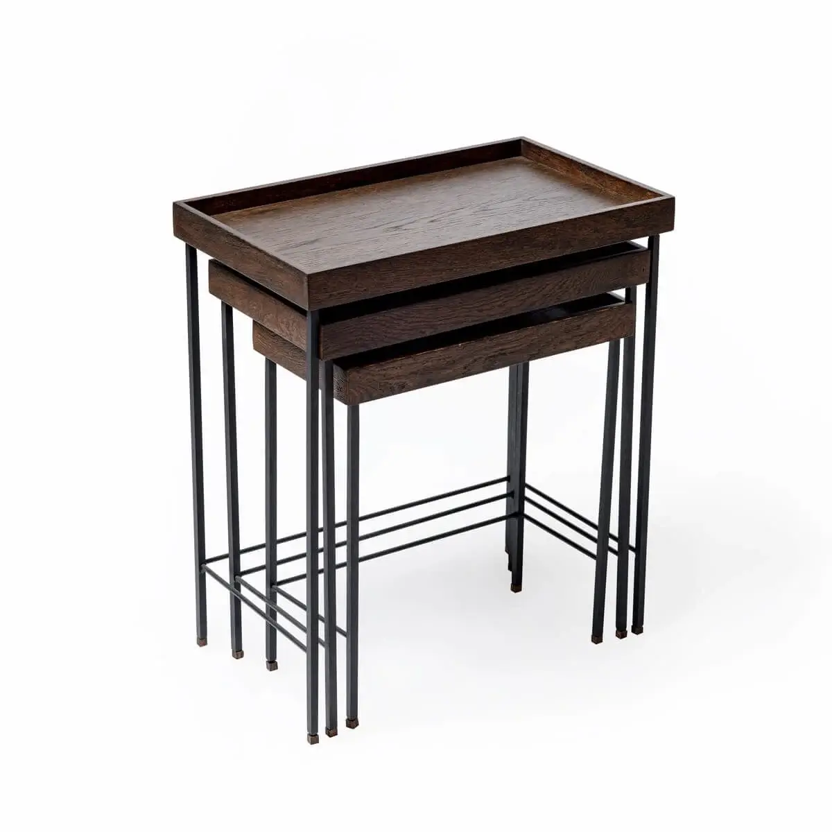 Ahşap Zigon Sehpa Seti - EDGE Serisi Dark - SİYAH