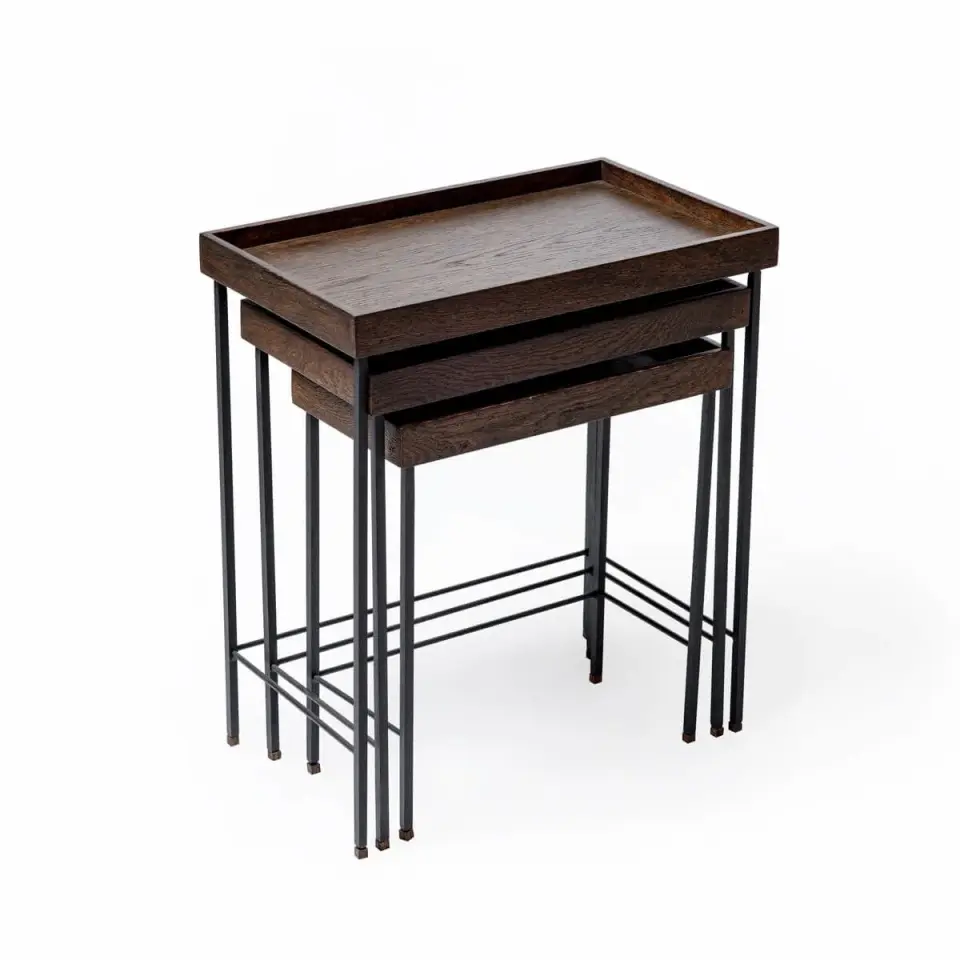 Ahşap Zigon Sehpa Seti - EDGE Serisi Black - SİYAH