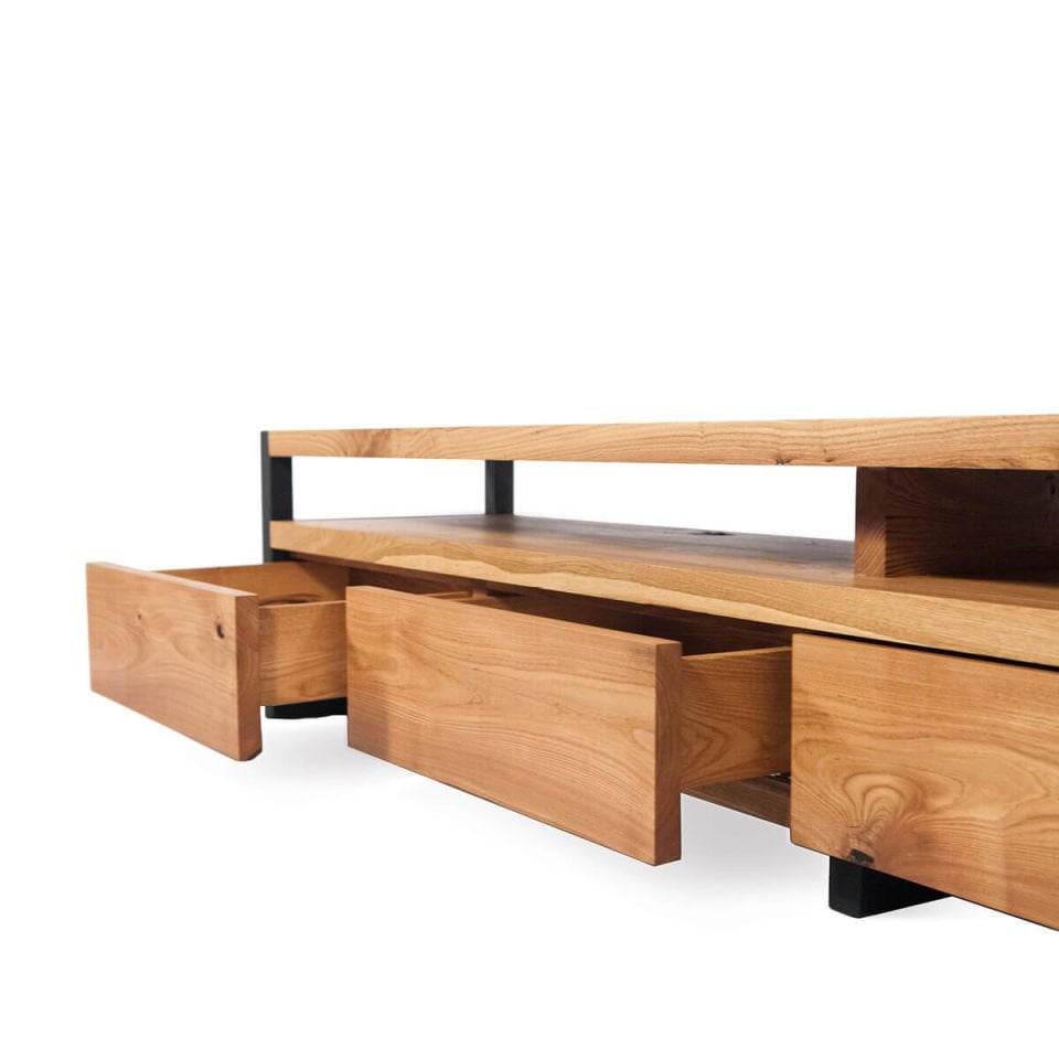 Solid Oak Industrial TV Unit – NEO Series