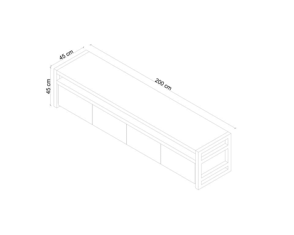 Masif Meşe Endüstriyel TV Ünitesi – NEO Serisi