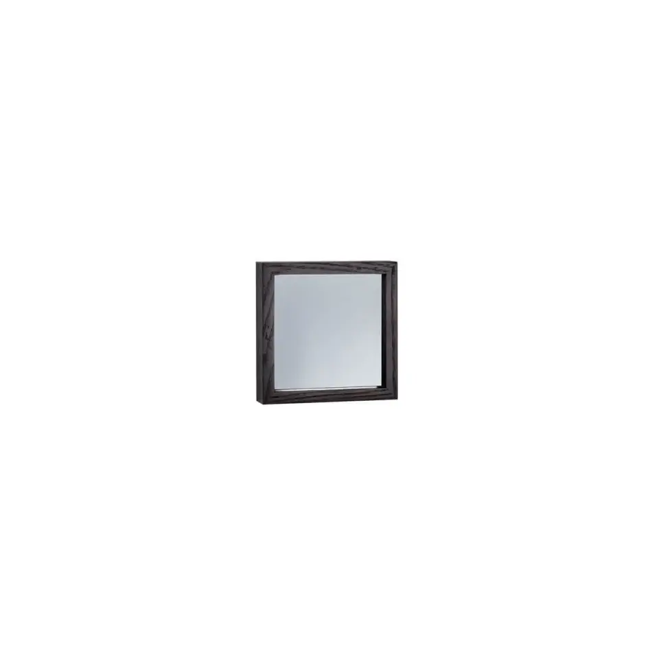 Masif Ahşap Füme Ayna - EDGE Serisi Black - 17.5x17.5 CM