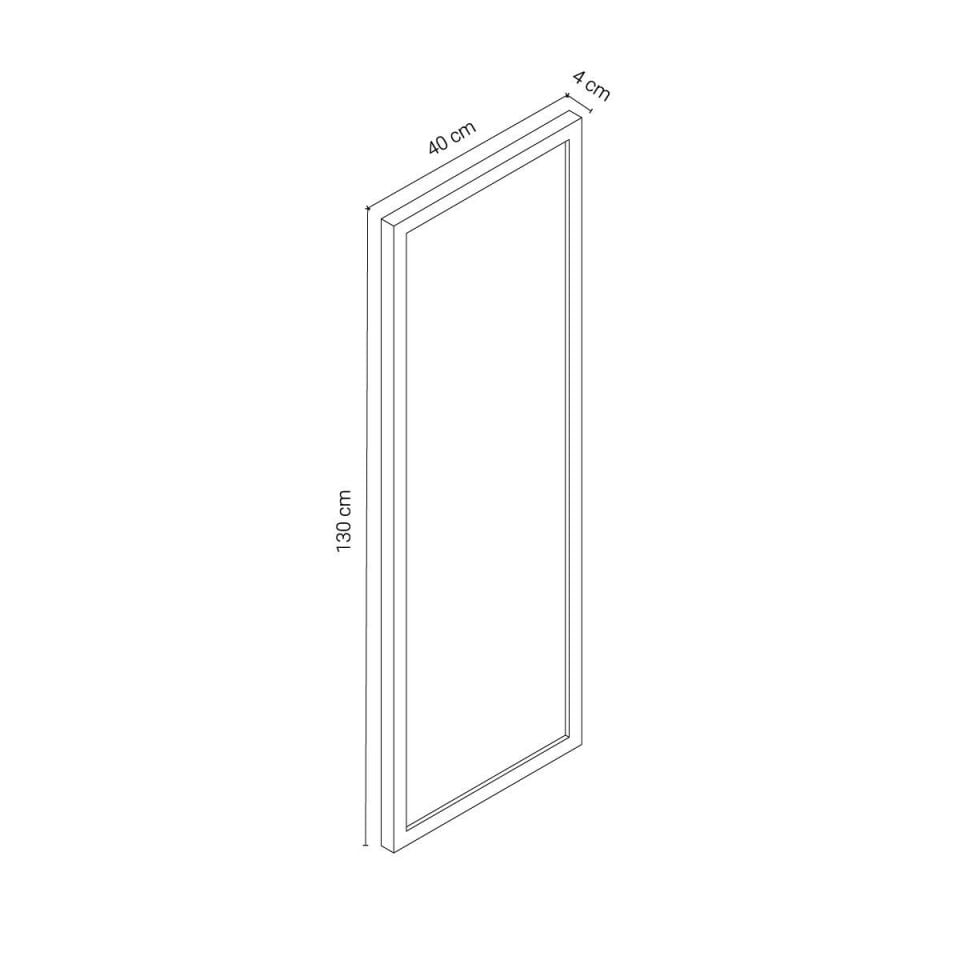 Masif Ahşap Füme Ayna - EDGE Serisi Dark - 40x130 CM