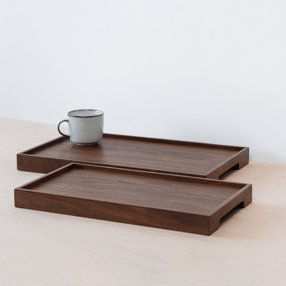 Masif Ceviz Sunum Tepsi Seti – EDGE Serisi