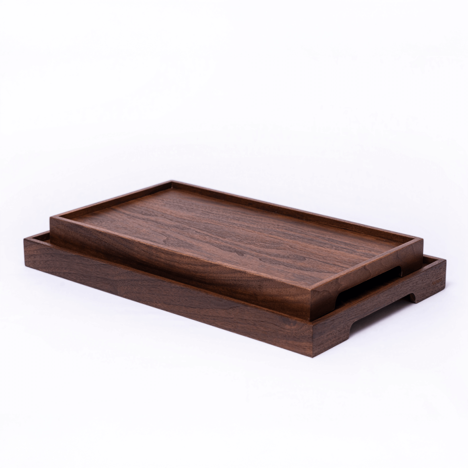 Solid Walnut Serving Tray Set – EDGE Series