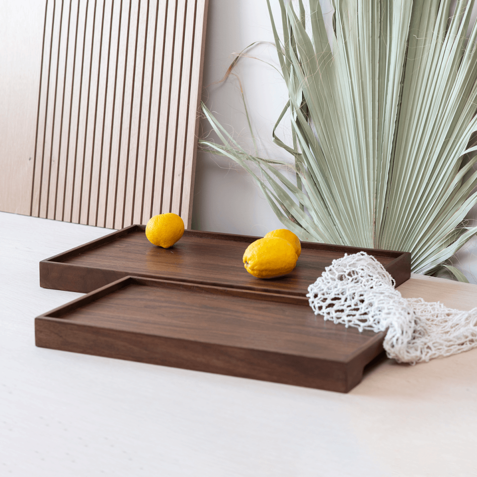 Solid Walnut Serving Tray Set – EDGE Series