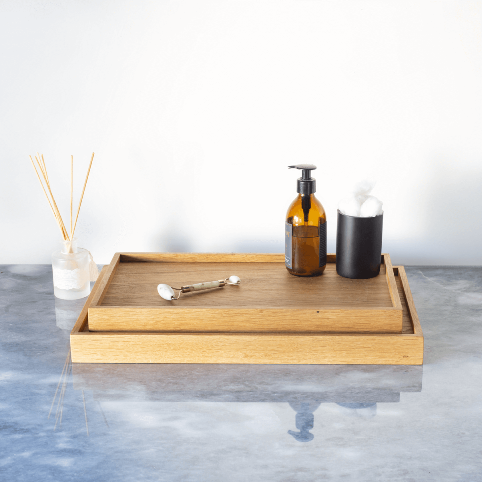 Masif Meşe Sunum Tepsi Seti  – EDGE Serisi