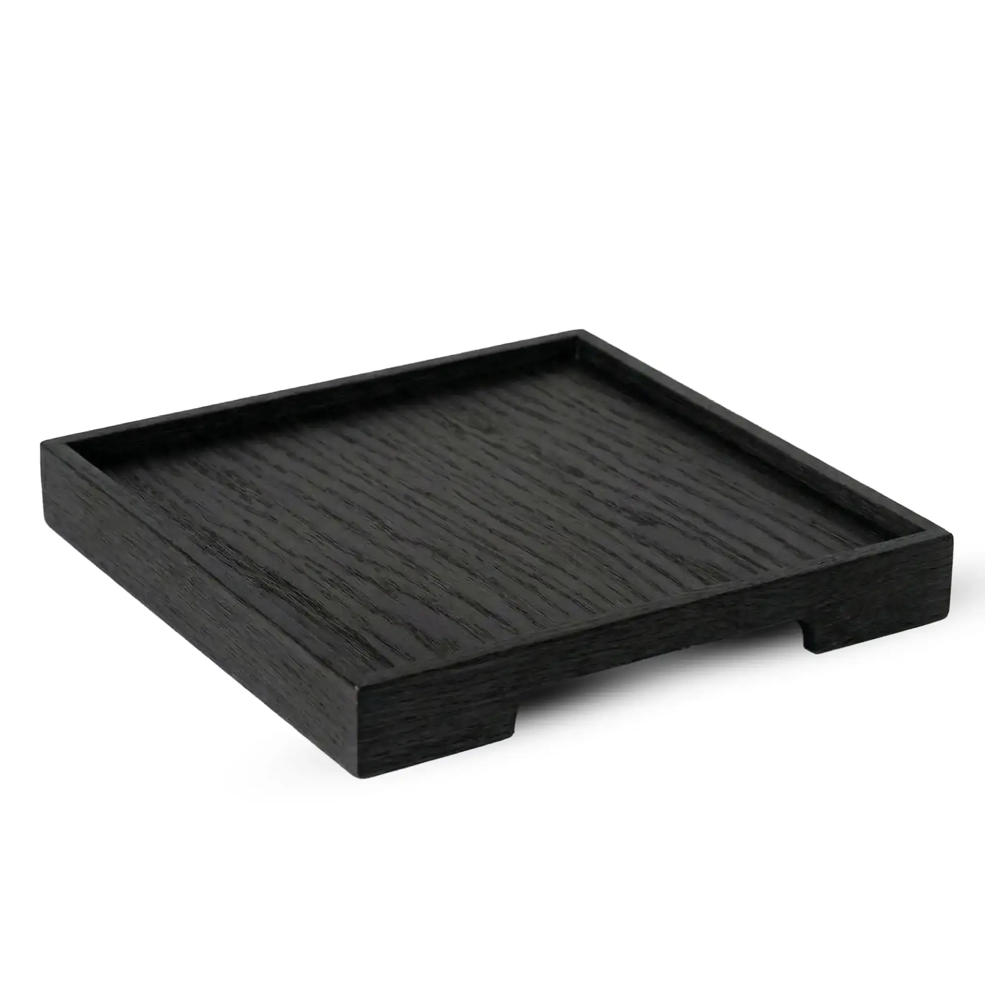 Masif Meşe Sunum Tepsisi – EDGE Serisi Black - 30x30 CM
