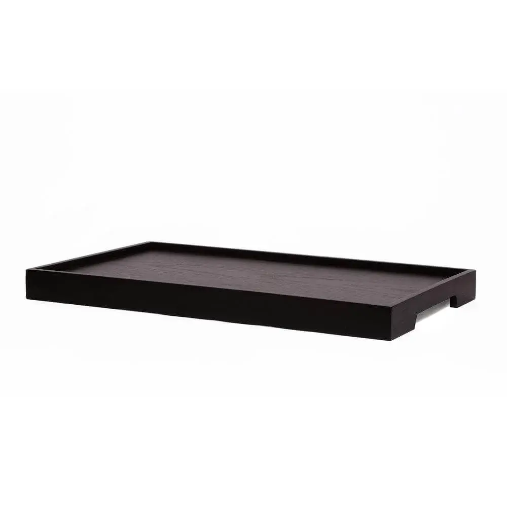 Masif Meşe Sunum Tepsisi – EDGE Serisi Black - 50x30 CM