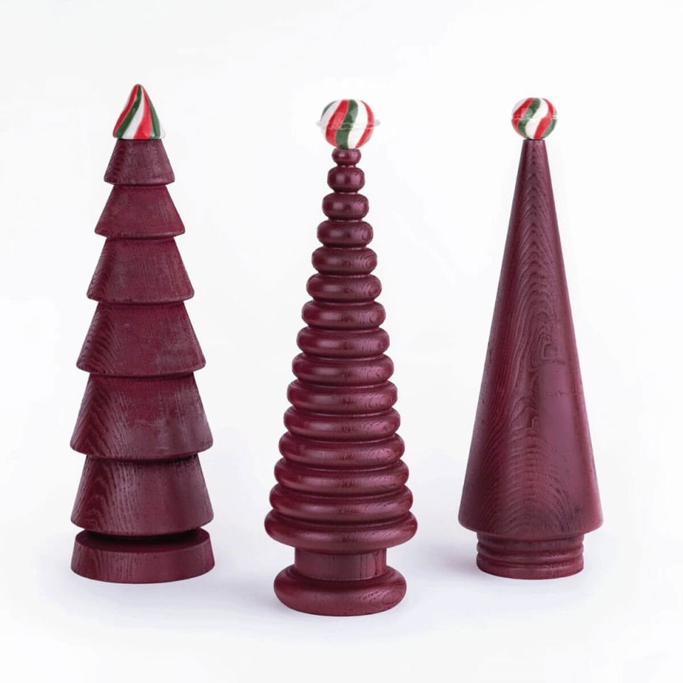 Wooden Christmas Tree Set – Ceramic Headed Sofa, Large Size