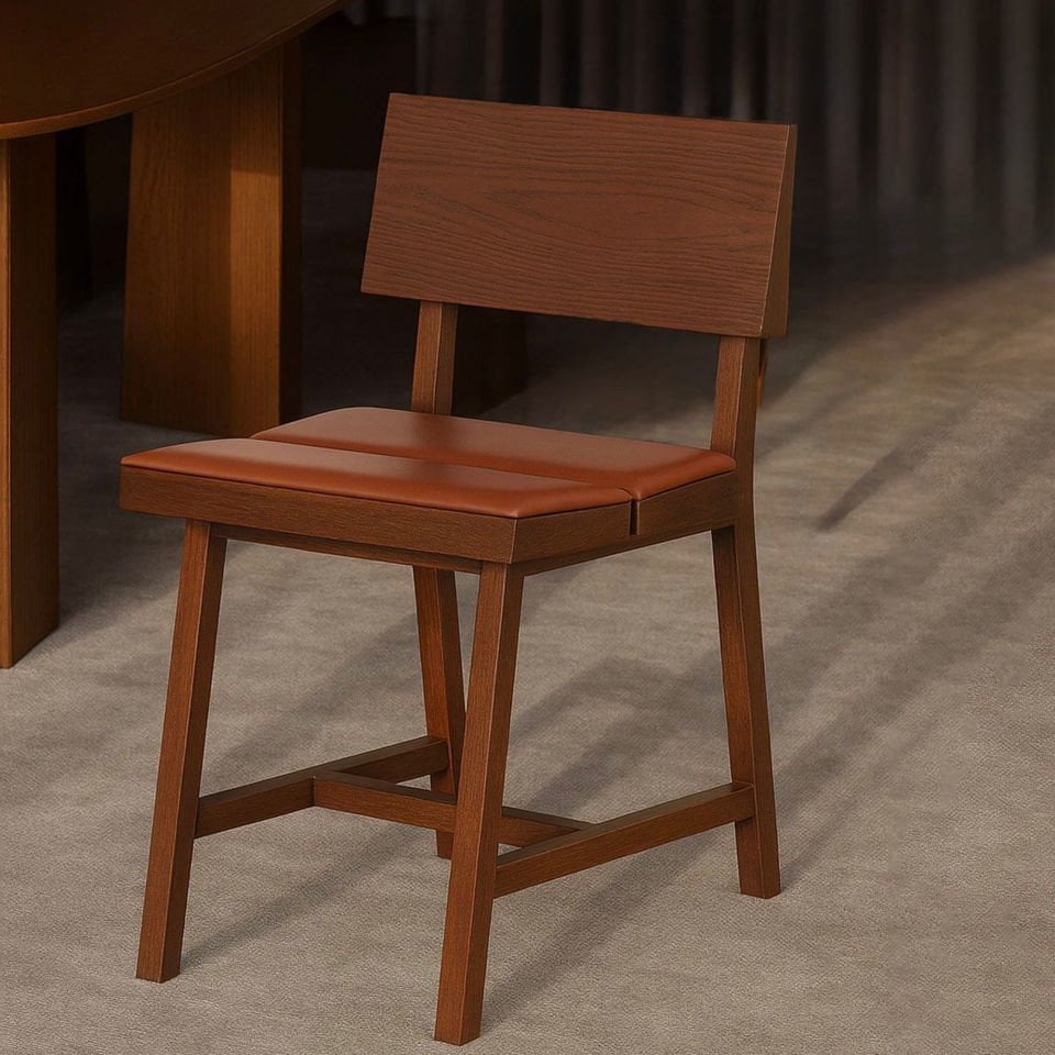 PI Solid Oak Chair - Comfort with Backrest and Upholstery