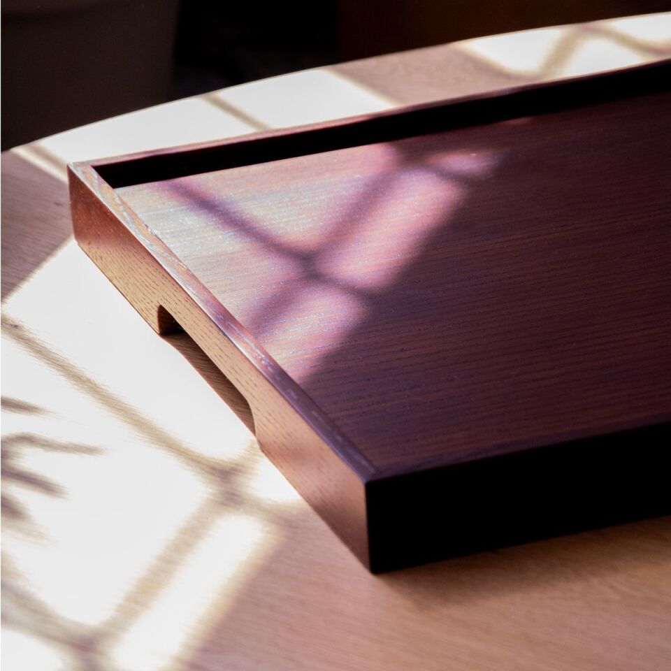 Masif Meşe Sunum Tepsisi – EDGE Serisi Forest - 45x45 CM