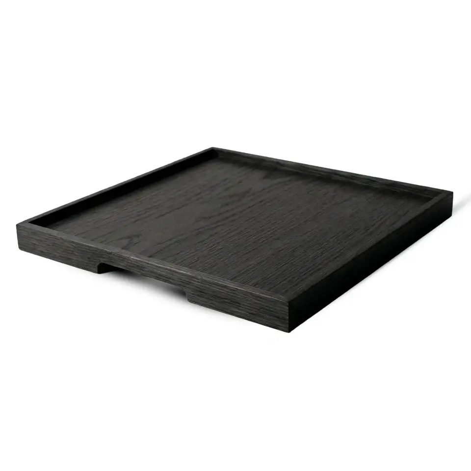 Masif Meşe Sunum Tepsisi – EDGE Serisi Black - 45x45 CM