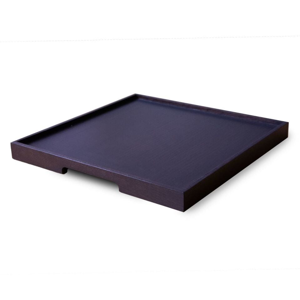 Masif Meşe Sunum Tepsisi – EDGE Serisi Black - 45x45 CM